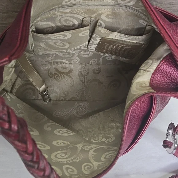 Brighton Metallic Dark Red Shoulder Bag - Picture 9 of 10